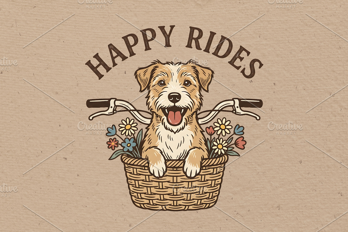 Happy rides illustration, an Animal Illustration by Vectorlina (Photo 1 of 4)