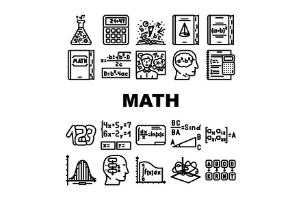 math science education school icons, an Illustration by pikepicture