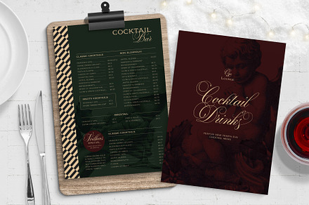 Cocktail Menu Drinks List Template, a Flyer Template by BrandPacks