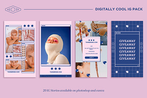 Digitally Cool IG Kit In PSD & CANVA