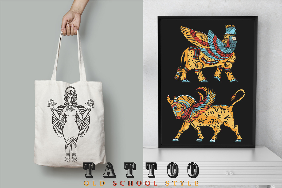 Sumerians old school tatttoo, a Background Graphic by intueri (Photo 6 of 7)