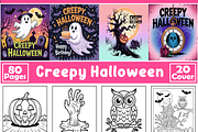 Creepy Halloween Coloring Pages, a Seasonal Illustration by Design Home (Thumbnail 1 of 4)