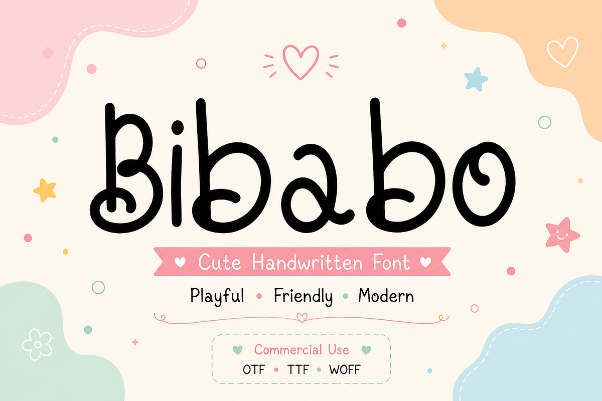 Bibabo – Cute Handwritten Font, a Handwritten Font by Wow Magic (Photo 1 of 5)