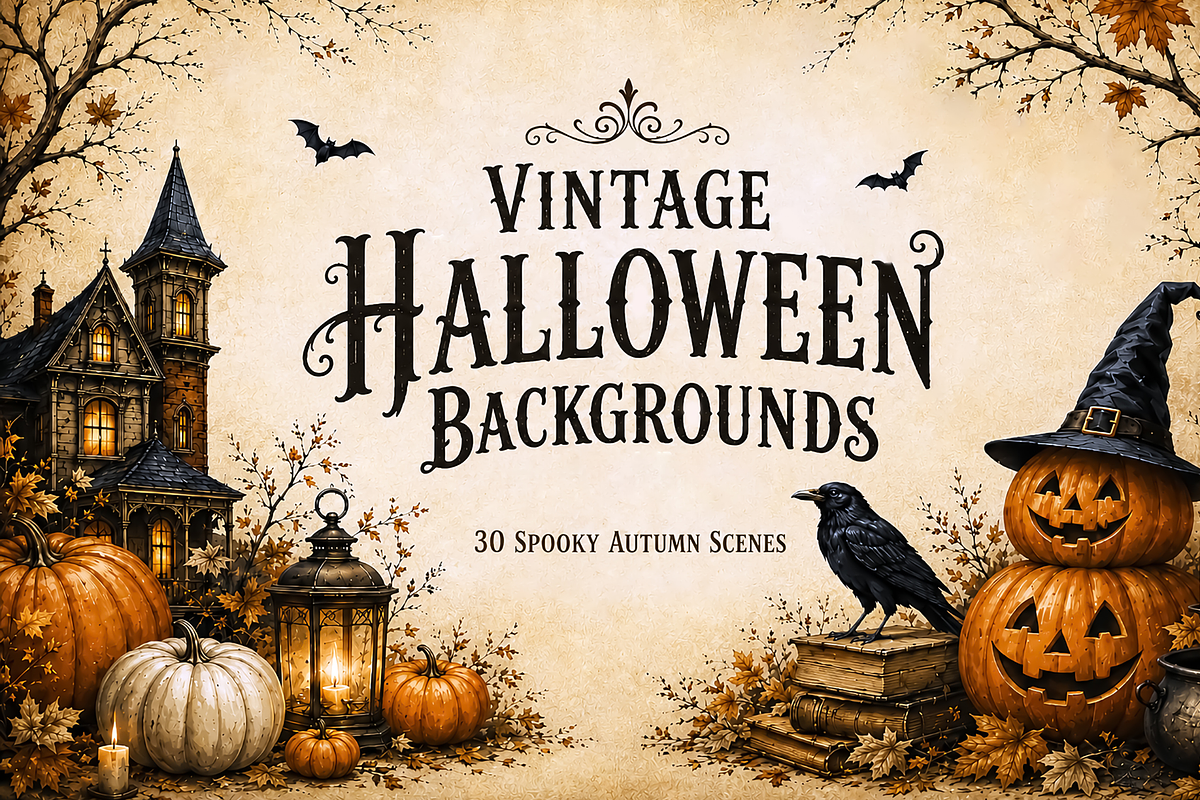Vintage Halloween Backgrounds, a Background Graphic by MarisoArt (Photo 1 of 5)