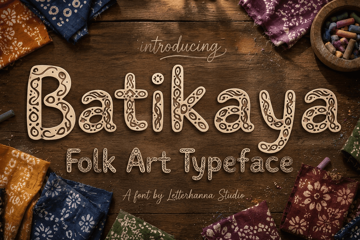 Batikaya: A Folk-Art Font, a Handwritten Font by Letterhanna Studio (Photo 1 of 9)