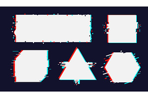 Frames with glitch effect. Geometric, an Illustration by Vectorbuum