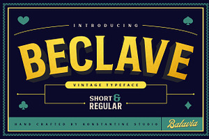 Beclave - Vintage Typeface, a Serif Font by Konstantine Studio
