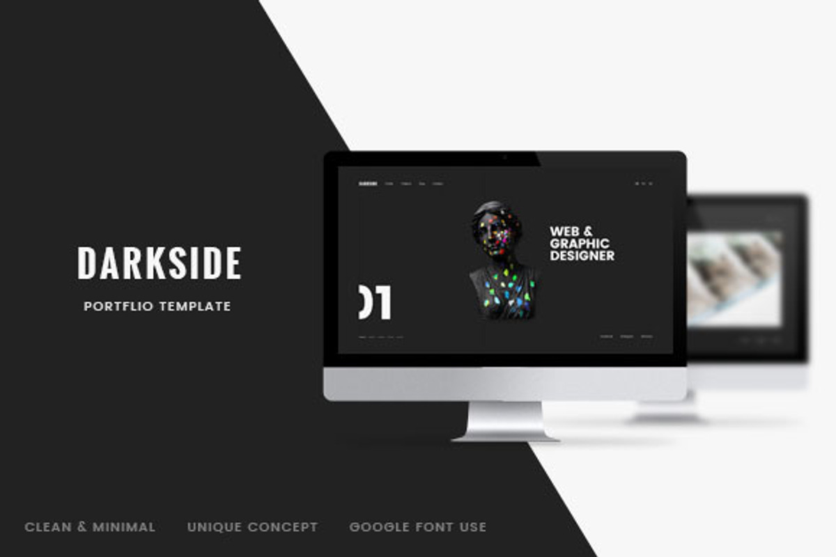 Darkside — Clean & Minimal Portfolio, a Websites & App Template by ScienteCraft (Photo 1 of 20)