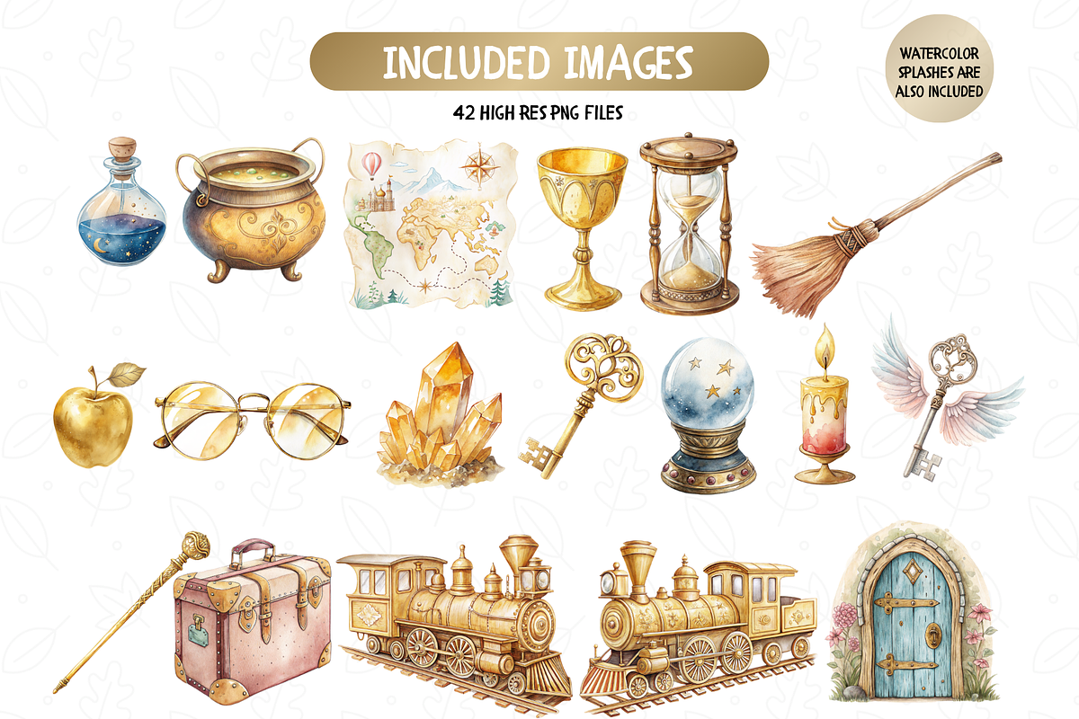 Watercolor Wizard School Clipart, a Decorative Illustration by TatiMockup (Photo 3 of 4)