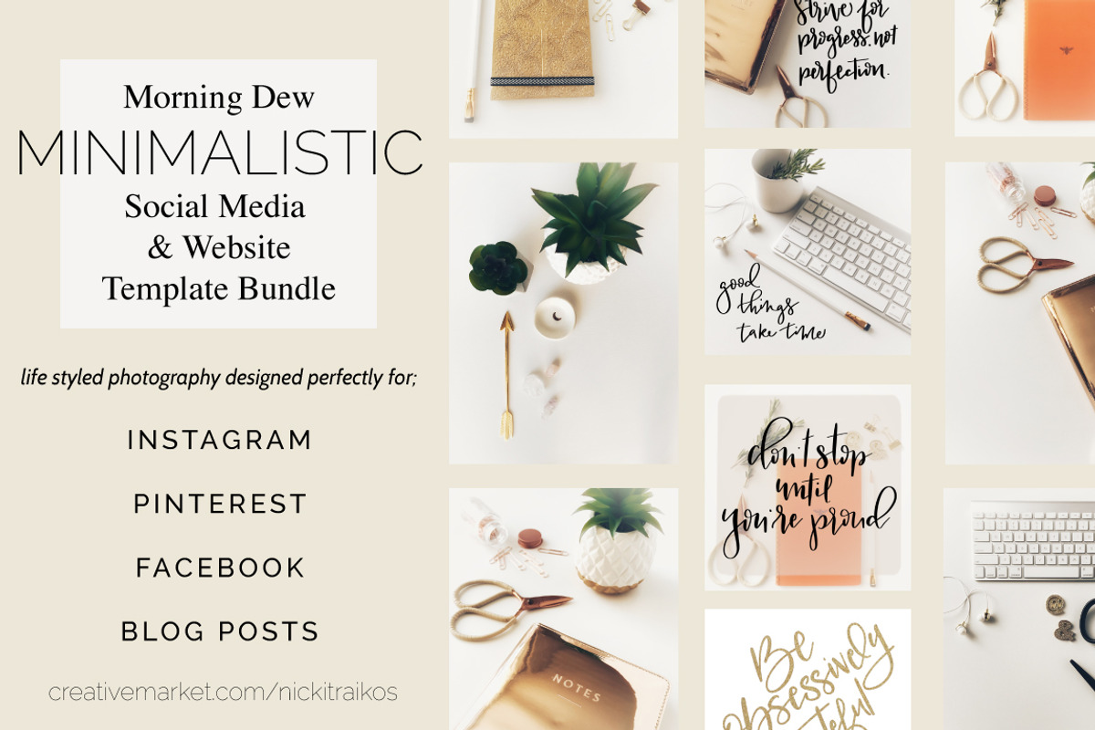 Morning Dew Social Media MEGA Bundle, a Social Media Template by life i design by Nicki (Photo 1 of 3)