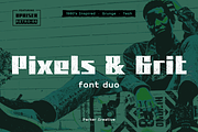 Pixels & Grit Font Duo, a Sans Serif Font by Parker Creative (Thumbnail 1 of 6)