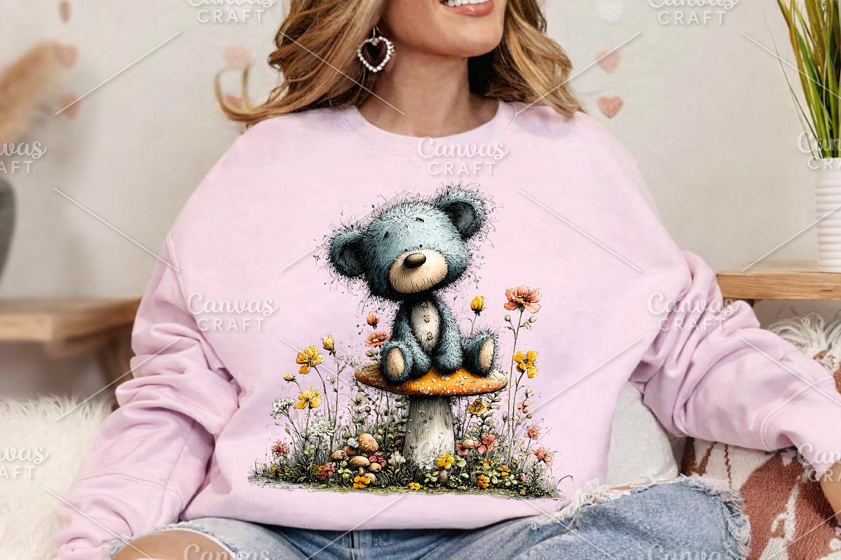 Whimsical Spring Teddy Bear Clipart, an Illustration by Canvas Craft (Photo 4 of 7)