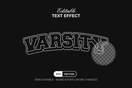 Varsity Text Effect Outline Style