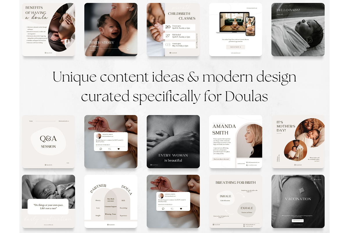 50 Doula Social Media Posts Template, a Social Media Template by PatternLab. (Photo 5 of 7)