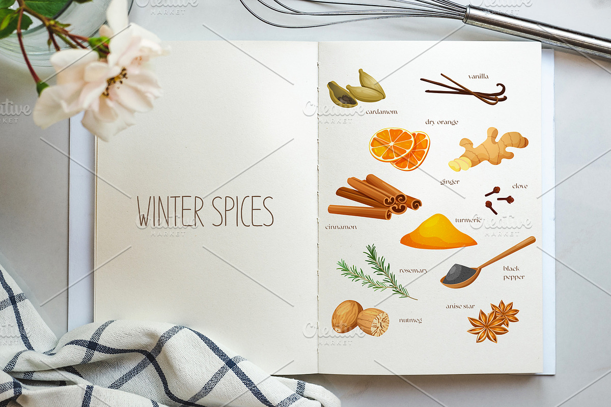 Illustration of winter spices, a Food Illustration by Elen_Art (Photo 2 of 3)