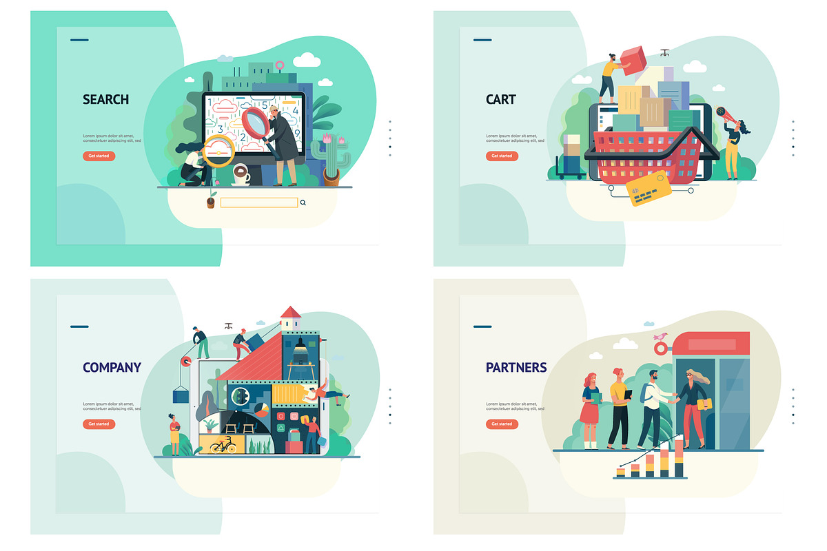Company website vector Illustrations, a Work Illustration by Grivina's shop (Photo 15 of 26)