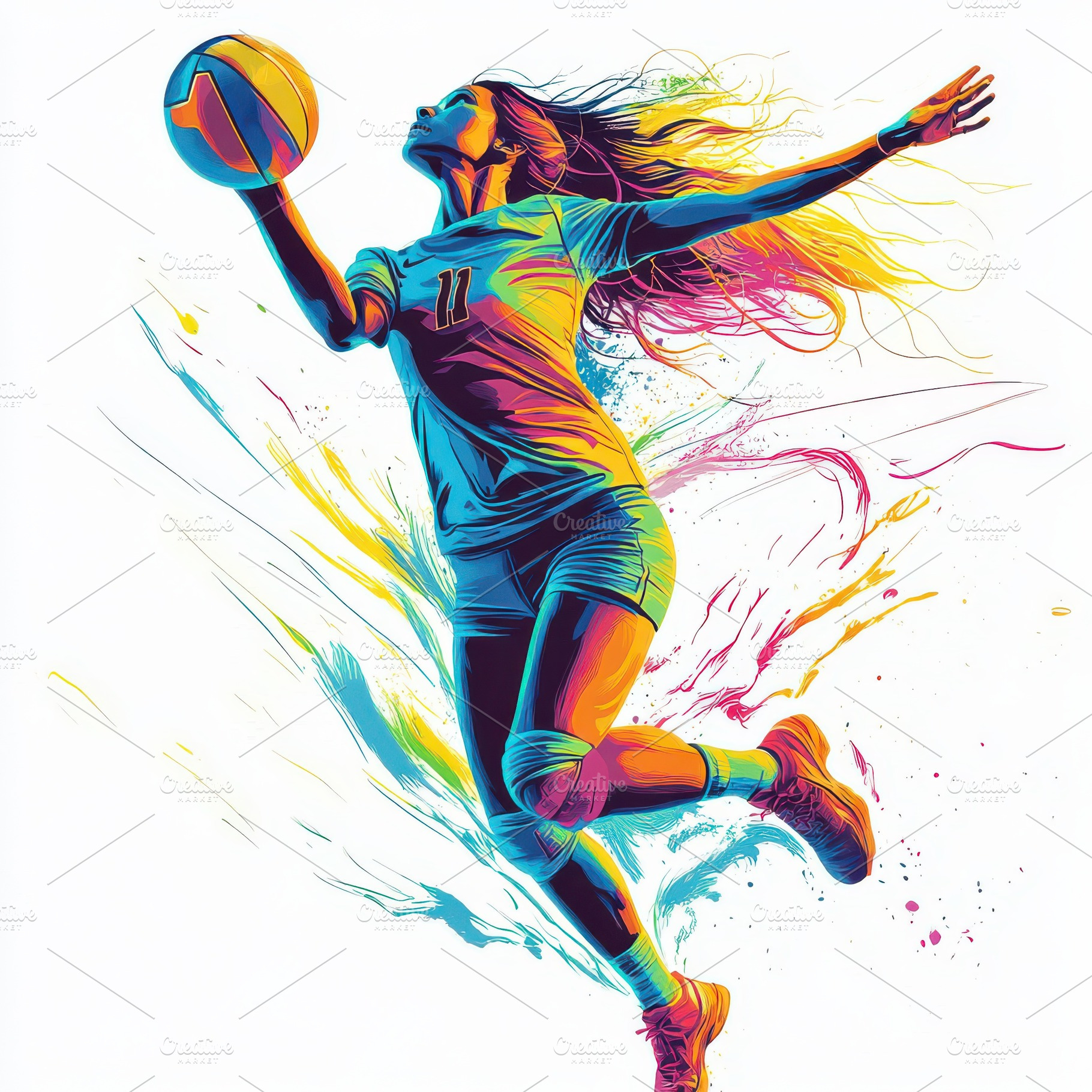 Vibrant Volleyball Player Dynamic Ac, a Sports & Recreation Photo by Pixeness Studio