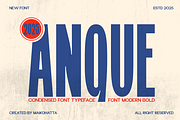 Anque – Modern Bold Condensed Font, a Sans Serif Font by MaikoHatta (Thumbnail 1 of 8)
