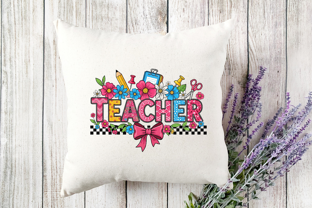 Teacher  Bow Watercolor PNG, an Illustration by Designking (Photo 4 of 4)