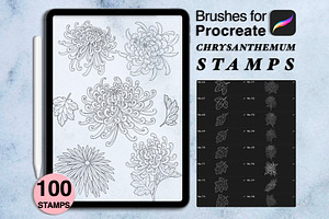 100 procreate chrysanthemum stamps