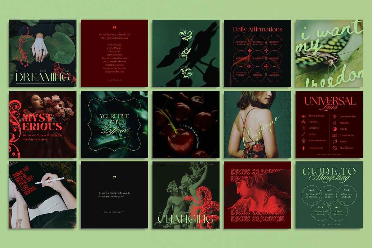 Dark Glamour Social Media Bundle, a Social Media Template by The Flossy Finch (Photo 4 of 13)