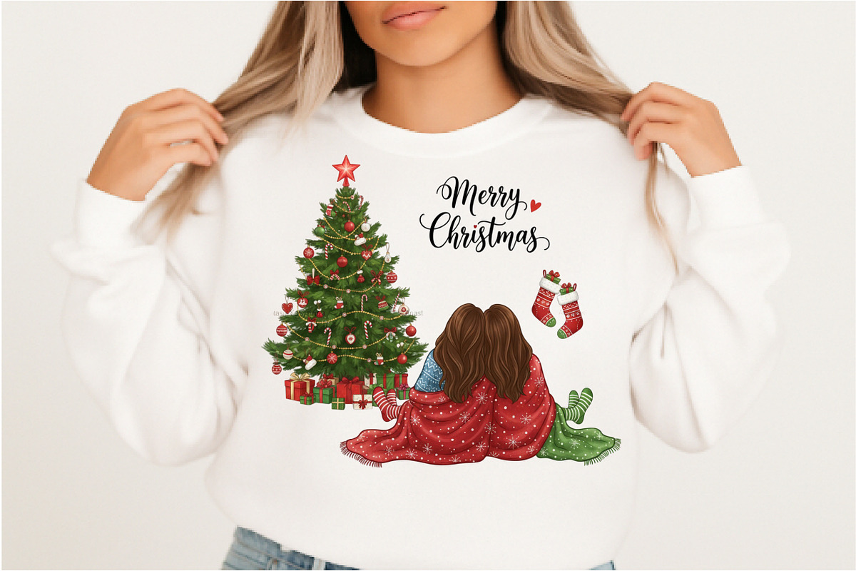 Merry Christmas Best Friends PNG, an Illustration by DreamArtGraphic (Photo 2 of 5)