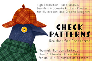 Check Pattern Brushes for Procreate, a Brush Add-On by Gaëlle Lalonde