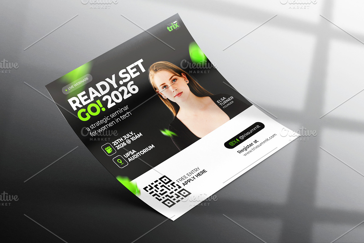 Seminar Digital Flyer | Canva & PSD, a Social Media Template by Vintage Impressions (Photo 2 of 6)