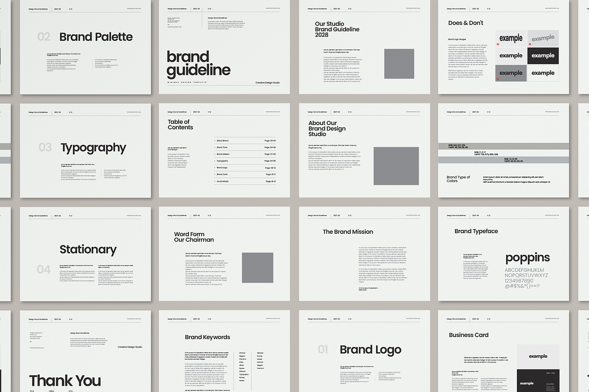 Brand Guidelines template Minimal, a Presentation Template by GAZINEOGRAPHIC (Photo 2 of 4)