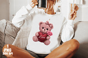 Faux Yarn Valentine Teddy Bear Png, an Illustration by Daily.Designs (Thumbnail 3 of 5)