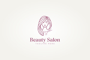 minimalist beauty salon line art log, a Branding & Logo Template by Blazybone