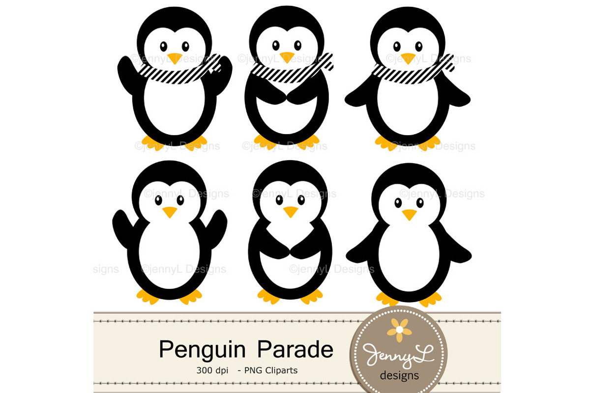 Penguin Digital Papers & Clipart, a Pattern Graphic by JennyL Designs (Photo 2 of 5)