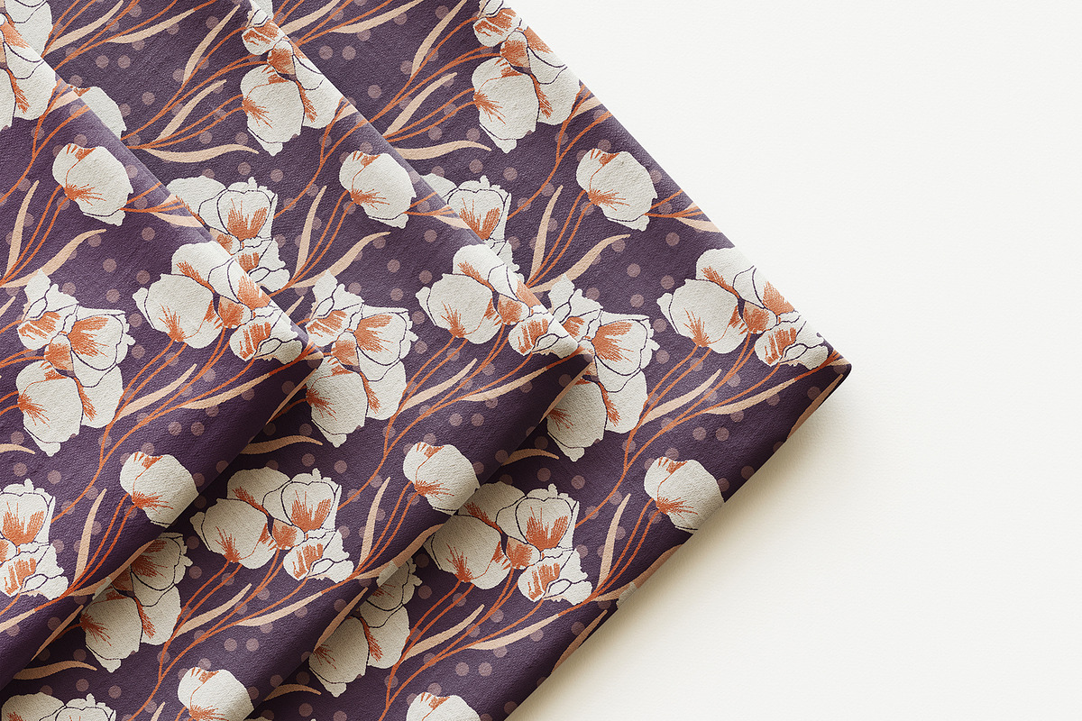 Iris & Orchid Floral Pattern, a Pattern Graphic by StudioGlouna (Photo 6 of 9)