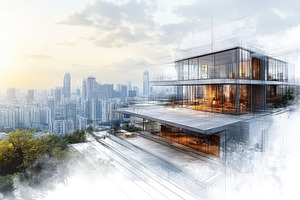 Modern architecture design overlooki, a Photo by Pixeness Studio