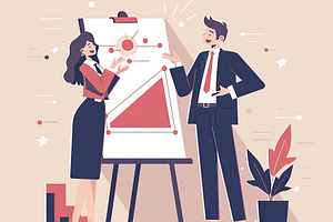 Professional colleagues presenting data analysis insights during a work meeting, a Photo by AS photostudio