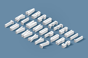 isometric typography design vector