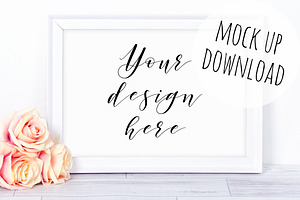 Pretty White Frame Mockup Scene