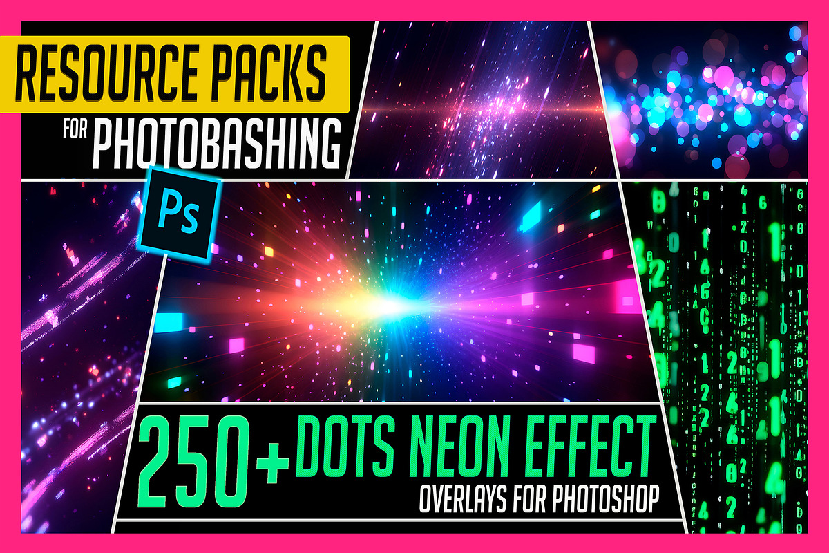 250+ Dots Neon Overlay Effects, an Object Graphic by Mikel Blazgad (Photo 1 of 14)