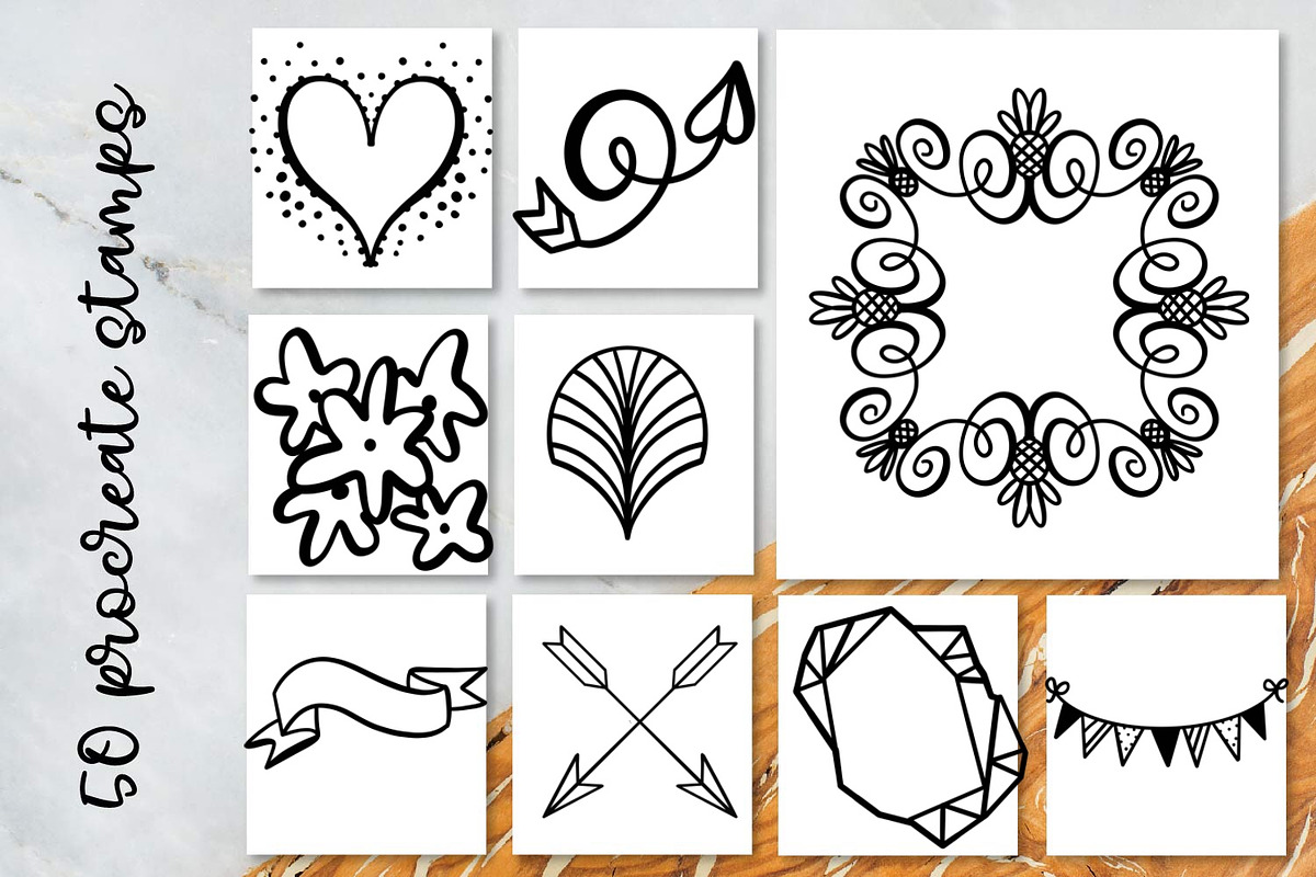 Procreate Stamp Brush Kit preview 5