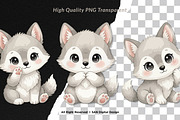 15 Bundle Watercolor Wolf Grey Nigh, an Animal Illustration by Morspective (Thumbnail 2 of 8)