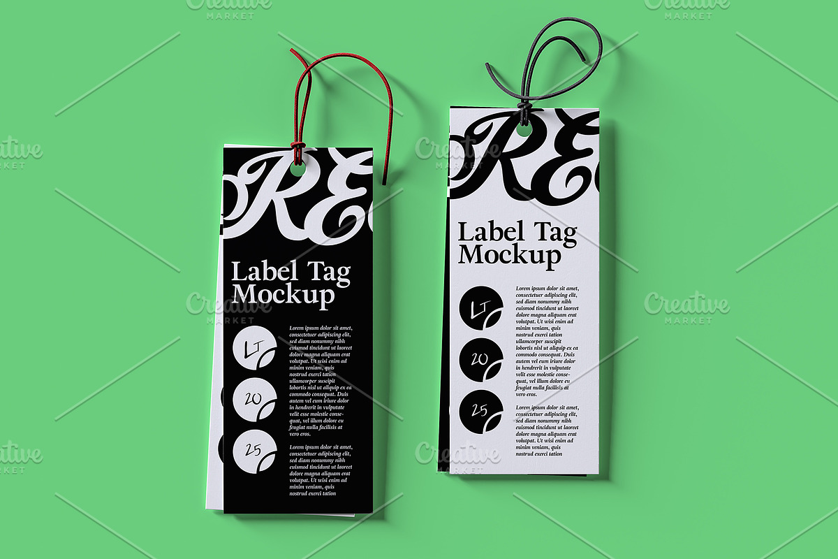 Set of Tag Clothing Labels Mockup, an Advertising Mockup by Black Cat Studio (Photo 4 of 6)