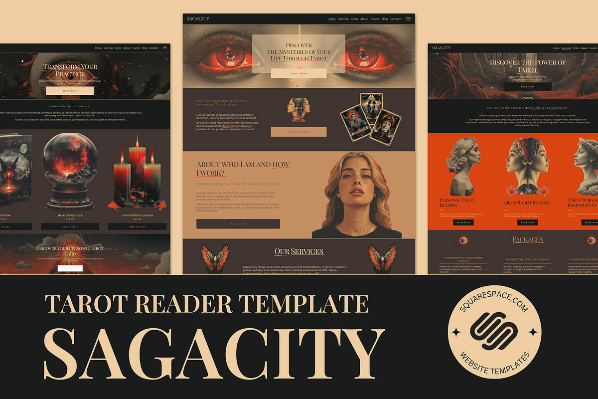 Tarot Squarespace Website Template, a Squarespace Template by JulsIst (Photo 1 of 12)