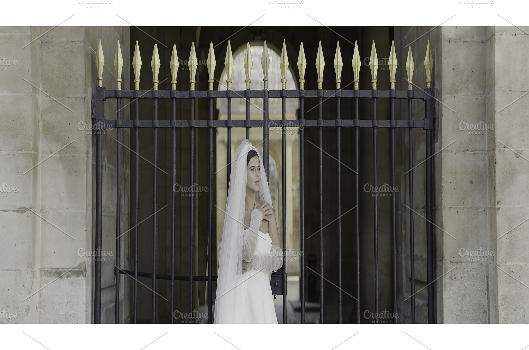 A beautiful lonely bride in a white, a Person Photo by Media Whale Stock