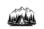 50 Camping Mountain Vector Bundle, an Illustration by jahid234 (Thumbnail 29 of 51)
