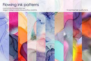 Flowing ink seamless patterns