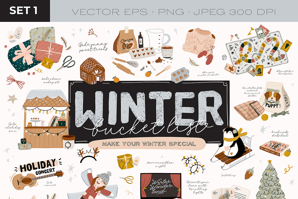 Cute Christmas & New Year BUNDLE, a Seasonal Illustration by Ruslana Lubenets (Photo 2 of 104)