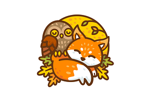 Fox & Owl Cute Animal Mascots