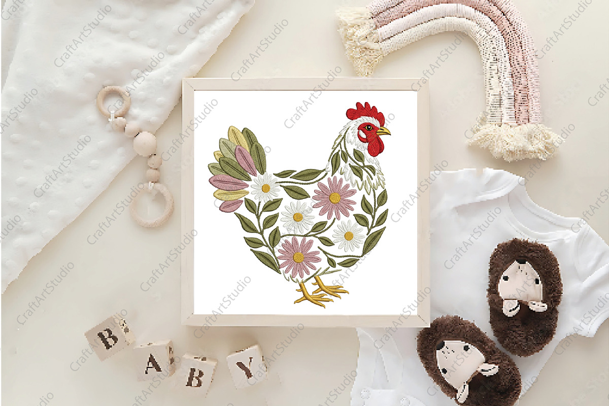 Yarn Easter Floral Chicken PNG, an Illustration by CraftArtStudio (Photo 4 of 4)
