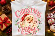 Pink Christmas Vibes Santa PNG, a Seasonal Illustration by Creative Art (Thumbnail 1 of 3)