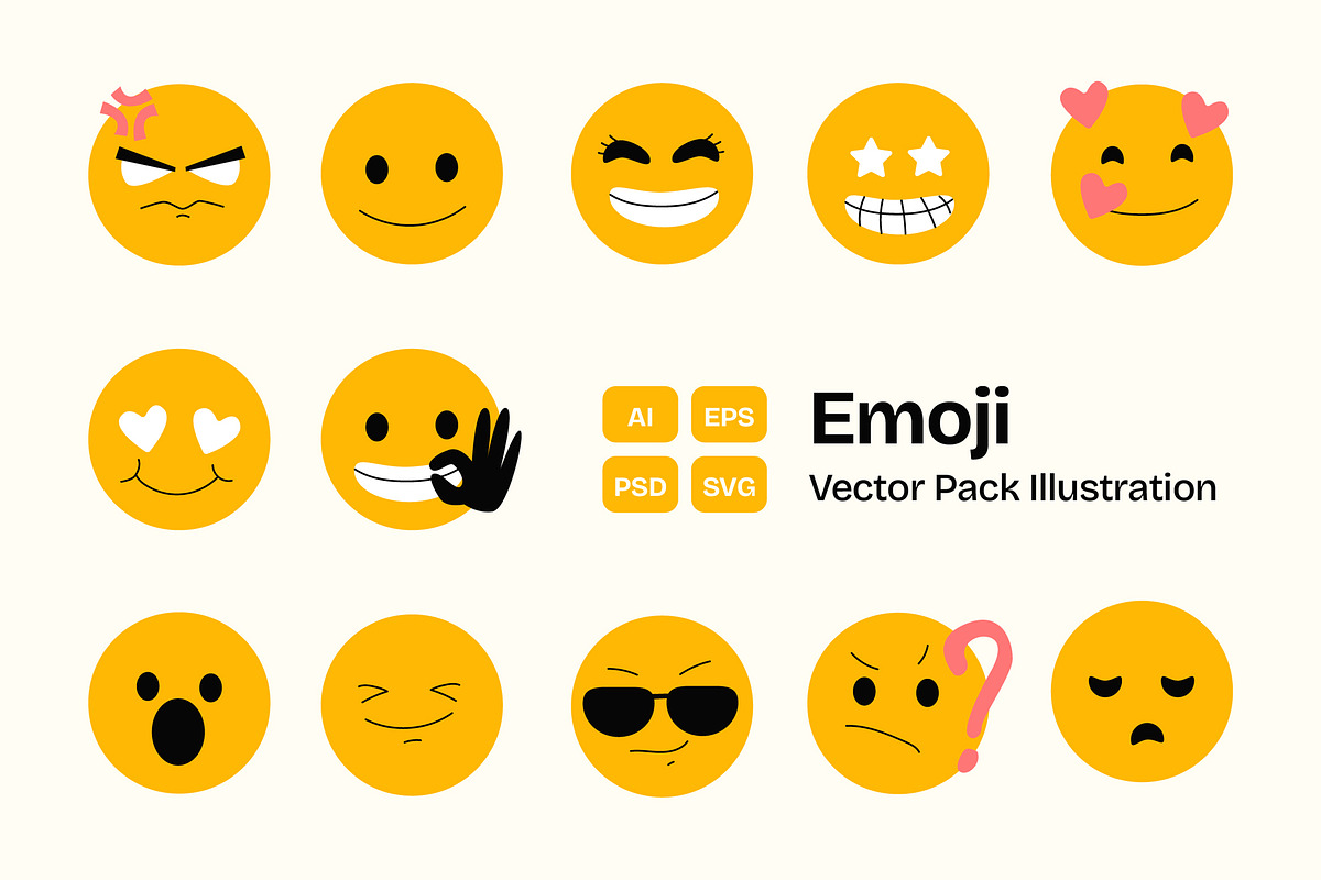 Emoji Character Illustration Pack, an Object Graphic by MikroType Std